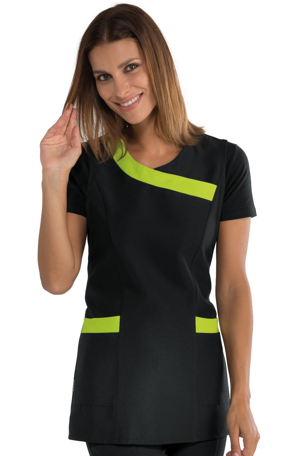 MALIBU casacca da donna a poncho per parrucchiera/estetista con inserti colorati - immagine 5