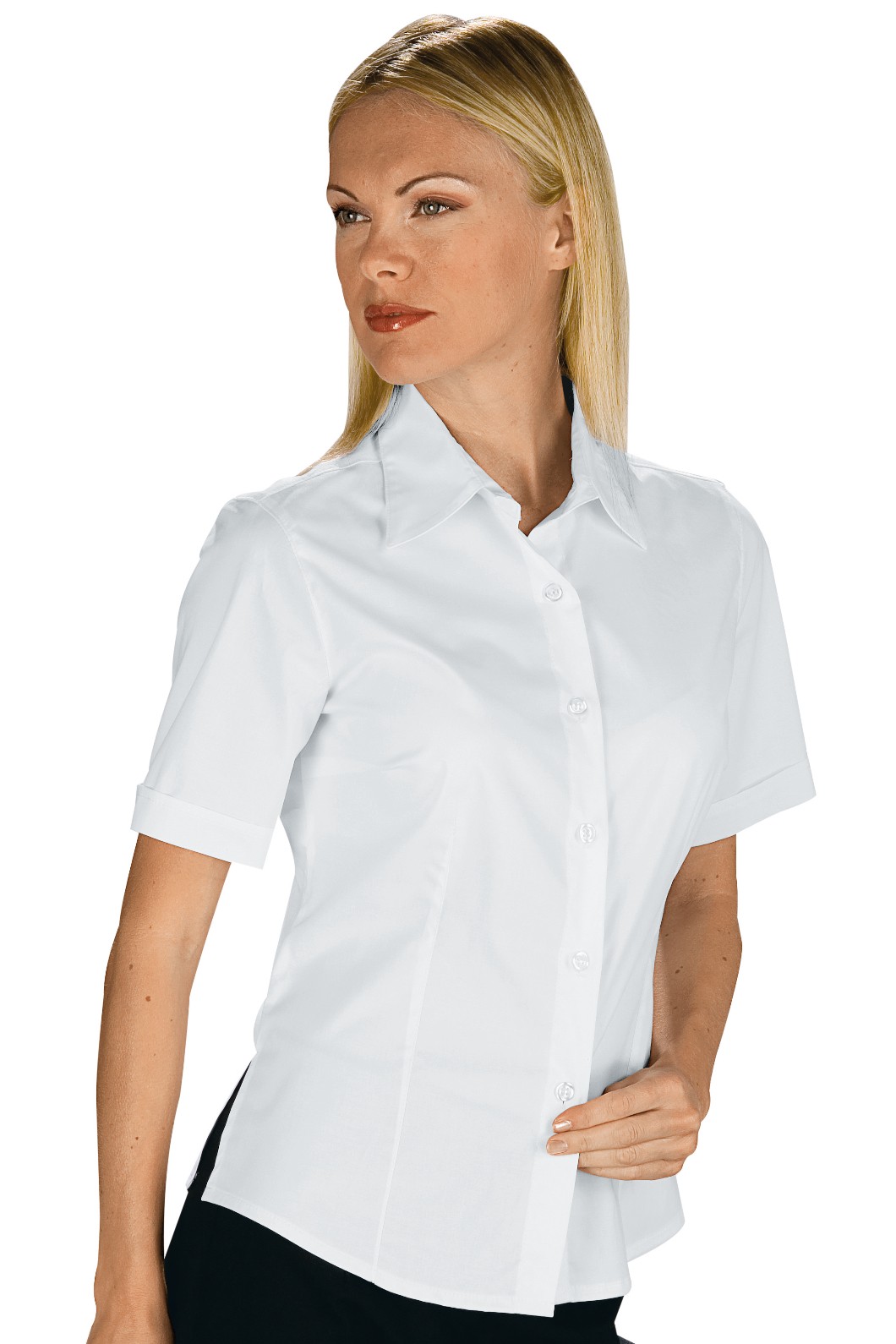 TENERIFE camicia da donna bianca slim in cotone stretch - immagine 2