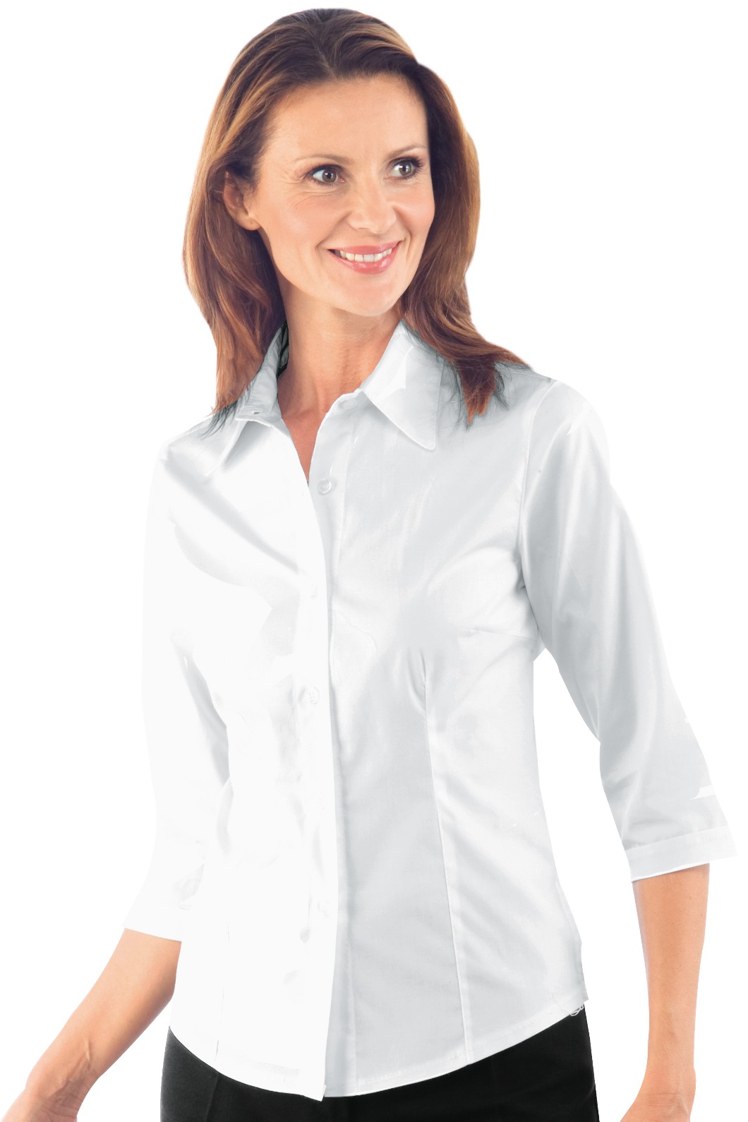 TENERIFE camicia da donna bianca slim in cotone stretch - immagine 3