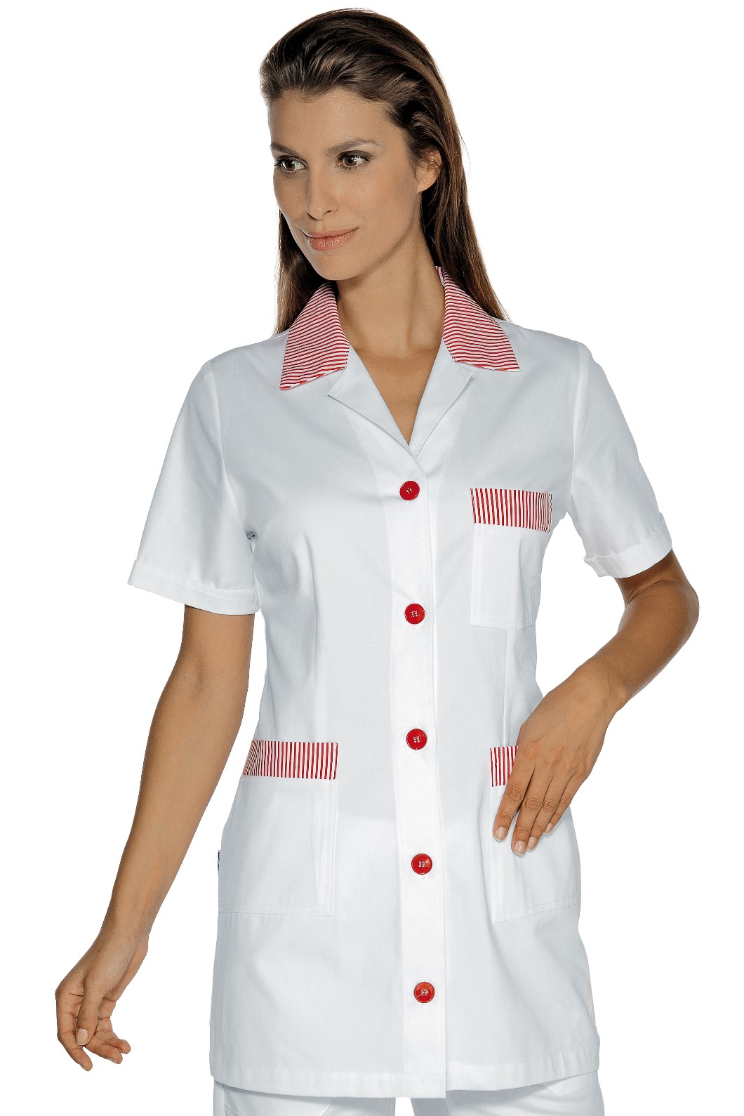 Casacca Bianca Per Donna Per Pulizie Multiuso Marbella 100% Cotone - immagine 3