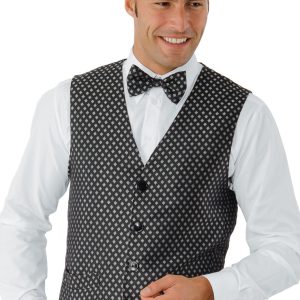 MURANO gilet unisex in rasatello nero e argento