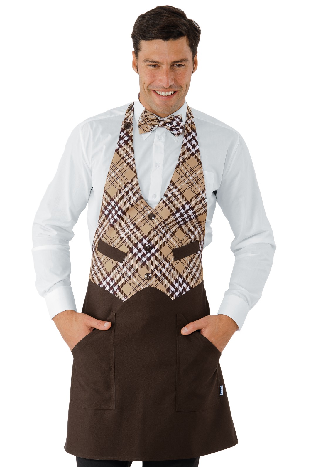 Grembiule Con Pettorina Scozzese A Gilet Per Bar Ristoranti Gelaterie - immagine 2