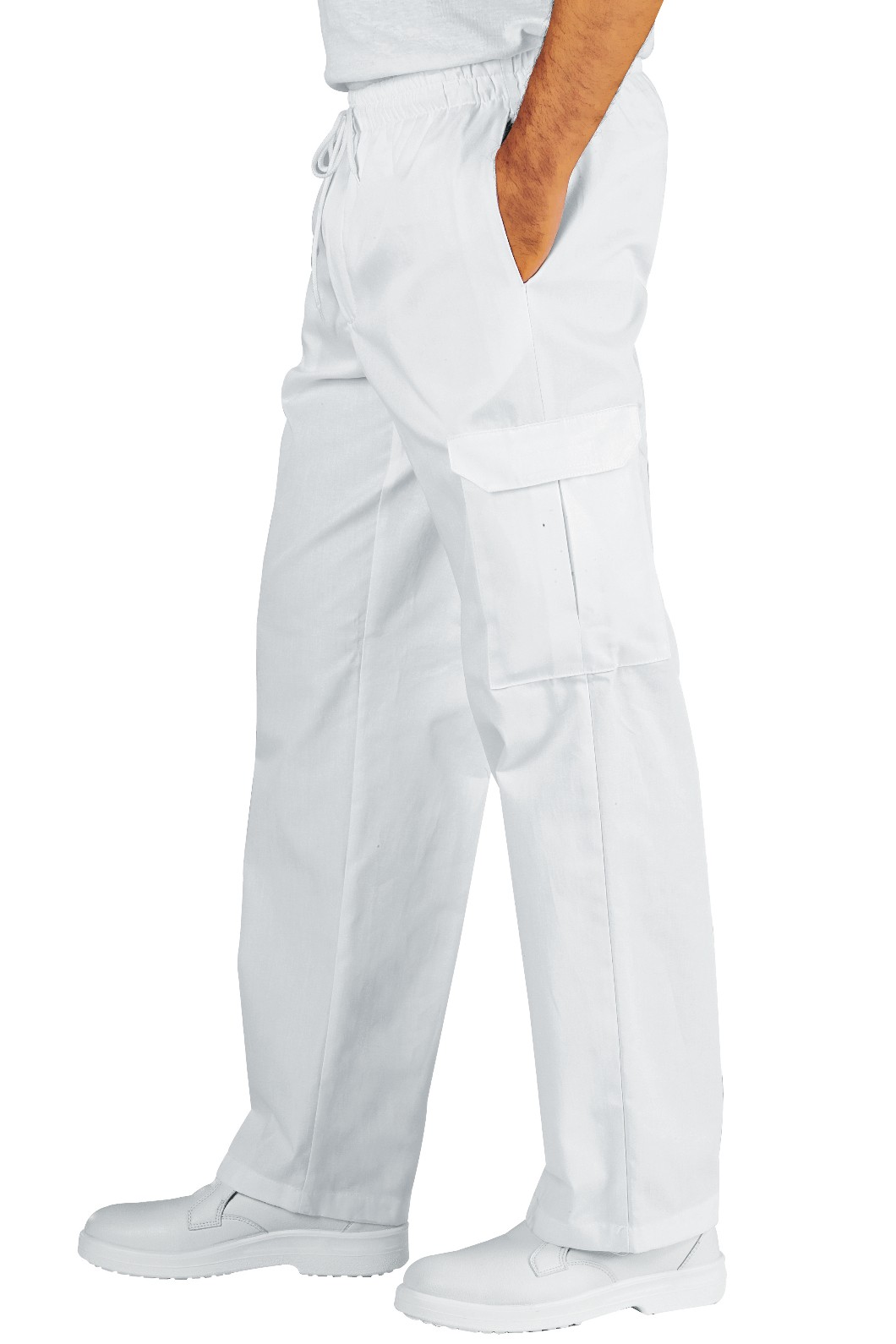 044110- Pantalone bianco con tasca laterale gr. 190