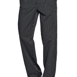 044651 - Pantalone gessato nero da cucina  gr. 180