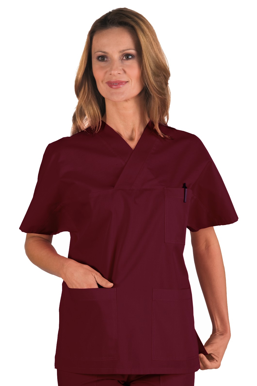 045003 - Casacca con scolloa V manica corta leggera gr. 125 per medicale più colori - immagine 2