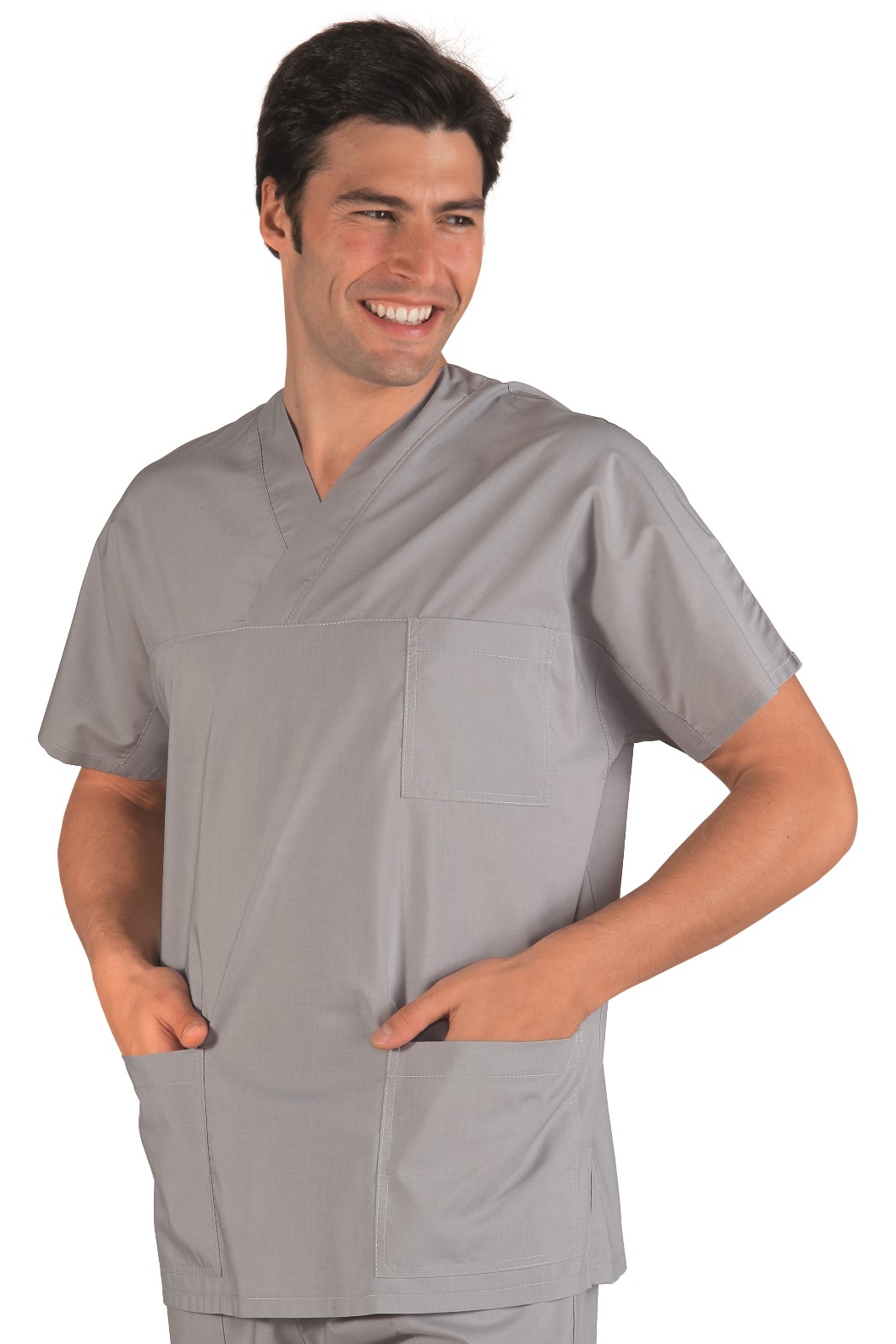 045003 - Casacca con scolloa V manica corta leggera gr. 125 per medicale più colori - immagine 3