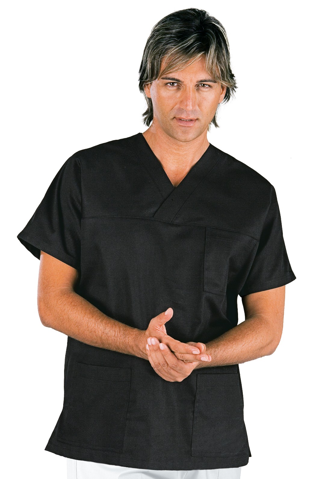 045003 - Casacca con scolloa V manica corta leggera gr. 125 per medicale più colori - immagine 5