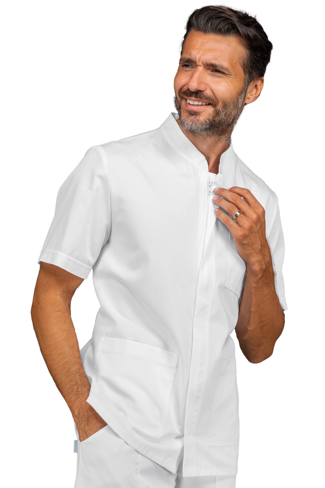 CORFU' - Casacca bianca uomo collo corena medicale - immagine 5