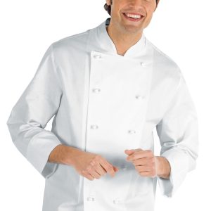 57000 - Giacca chef classica bianca con bottoni a pallina estraibili