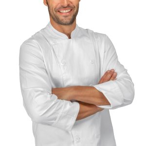 057004 - Giacca uomo chef bianca doppio petto con bottoni a vista ML MC
