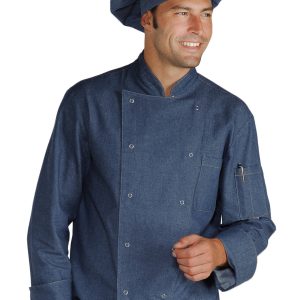 057041 - Giacca uomo chef jeans con bottoni automatici gr. 220