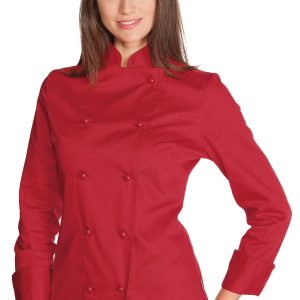 LADY CHEF Giacca donna chef slim Nera, Rossa o Bordeaux ML MC  misto cotone