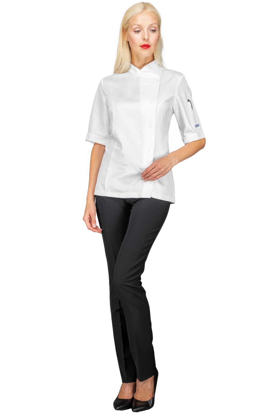 ALASKA - Giacca Chef donna nera o bianca in tessuto antimacchia Superdry ML MC gr. 85 - immagine 6