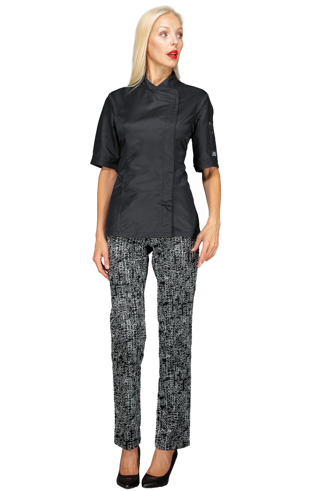 ALASKA - Giacca Chef donna nera o bianca in tessuto antimacchia Superdry ML MC gr. 85 - immagine 12