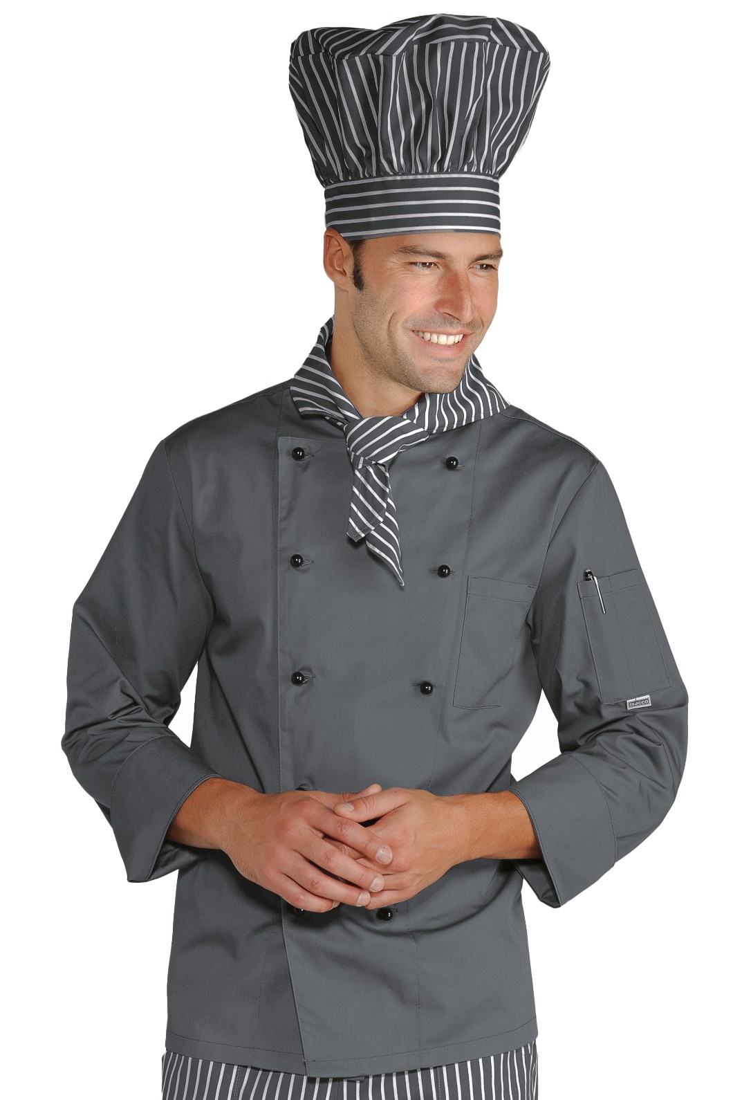 058003 - Giacca chef classica bottoni a pallina doppio petto colorata gr. 195 misto cotone ML MM - immagine 3