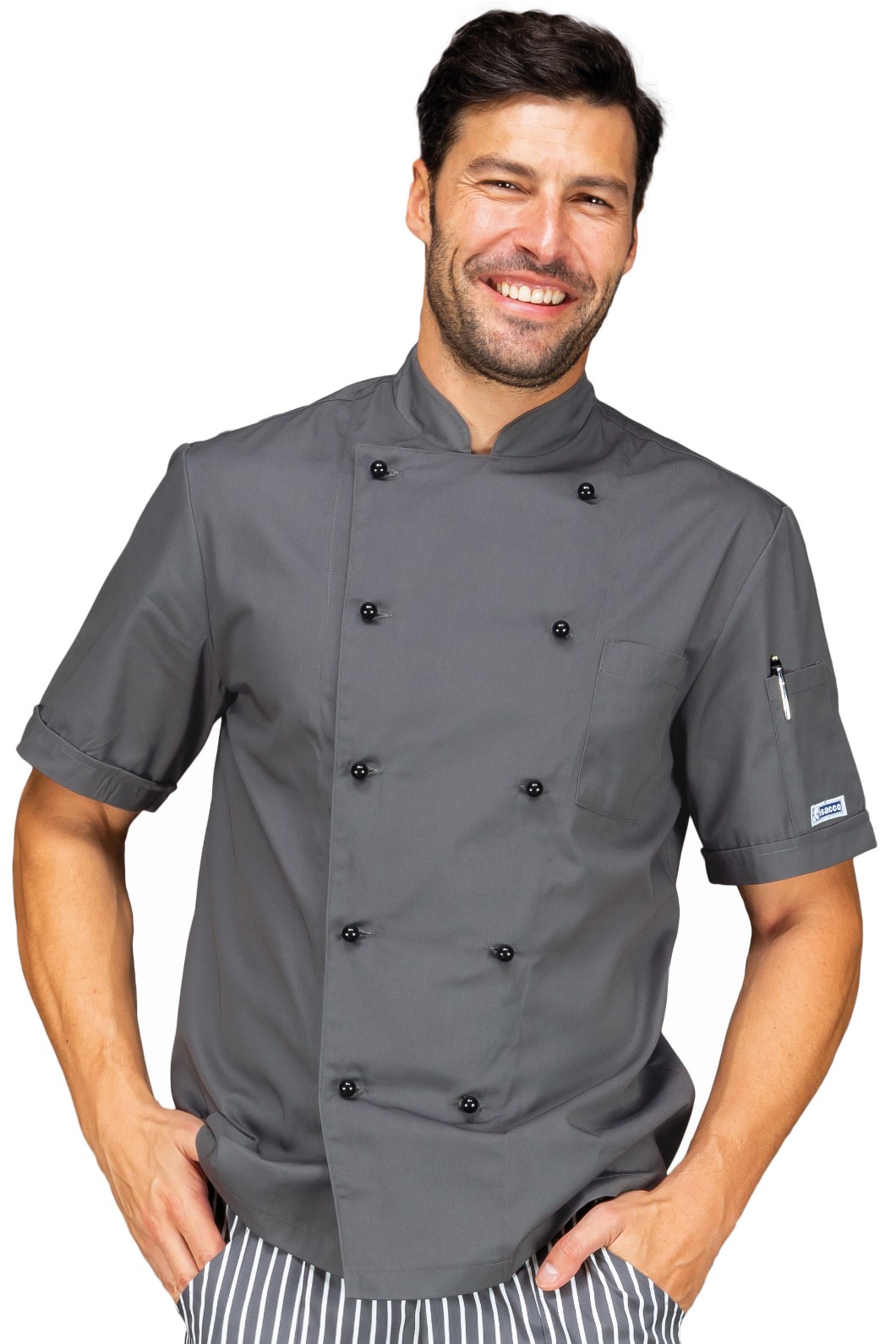 058003 - Giacca chef classica bottoni a pallina doppio petto colorata gr. 195 misto cotone ML MM - immagine 4