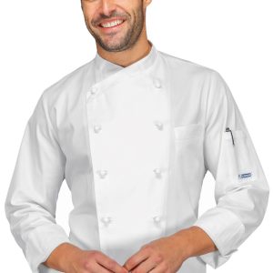 PANAMA - Giacca chef bianca in cotone bottoni a pallina ML MC