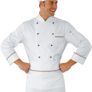 059000 - Giacca chef con profili tricolore ML MC