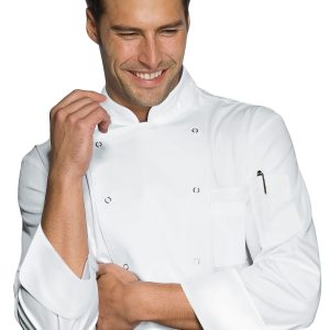 059008 - Giacca Chef nera o bianca in tessuto Superdry antimacchia bottoni automatici ML MC