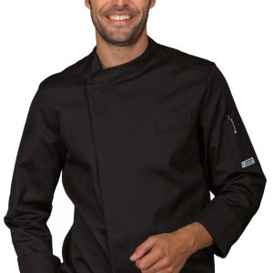BILBAO - Giacca chef nera con bottoni a pressione  ML MC fino alla 3XL 4XL 5XL