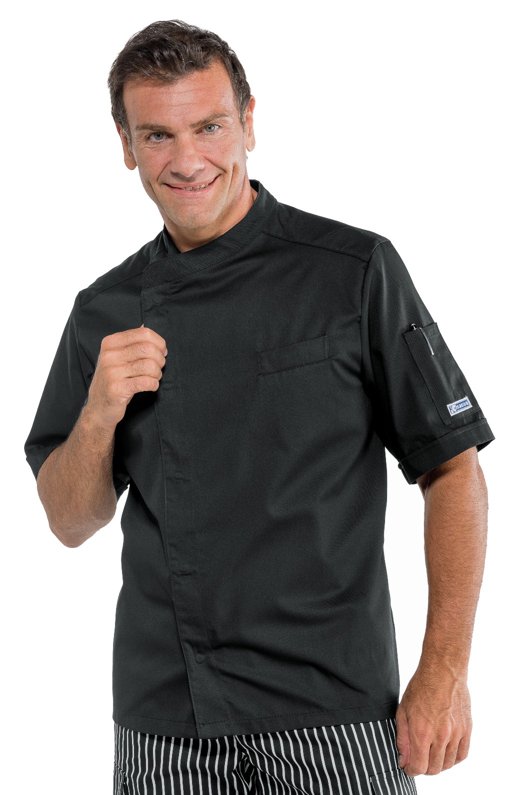 BILBAO - Giacca chef nera con bottoni a pressione ML MC fino alla 3XL 4XL 5XL - immagine 2