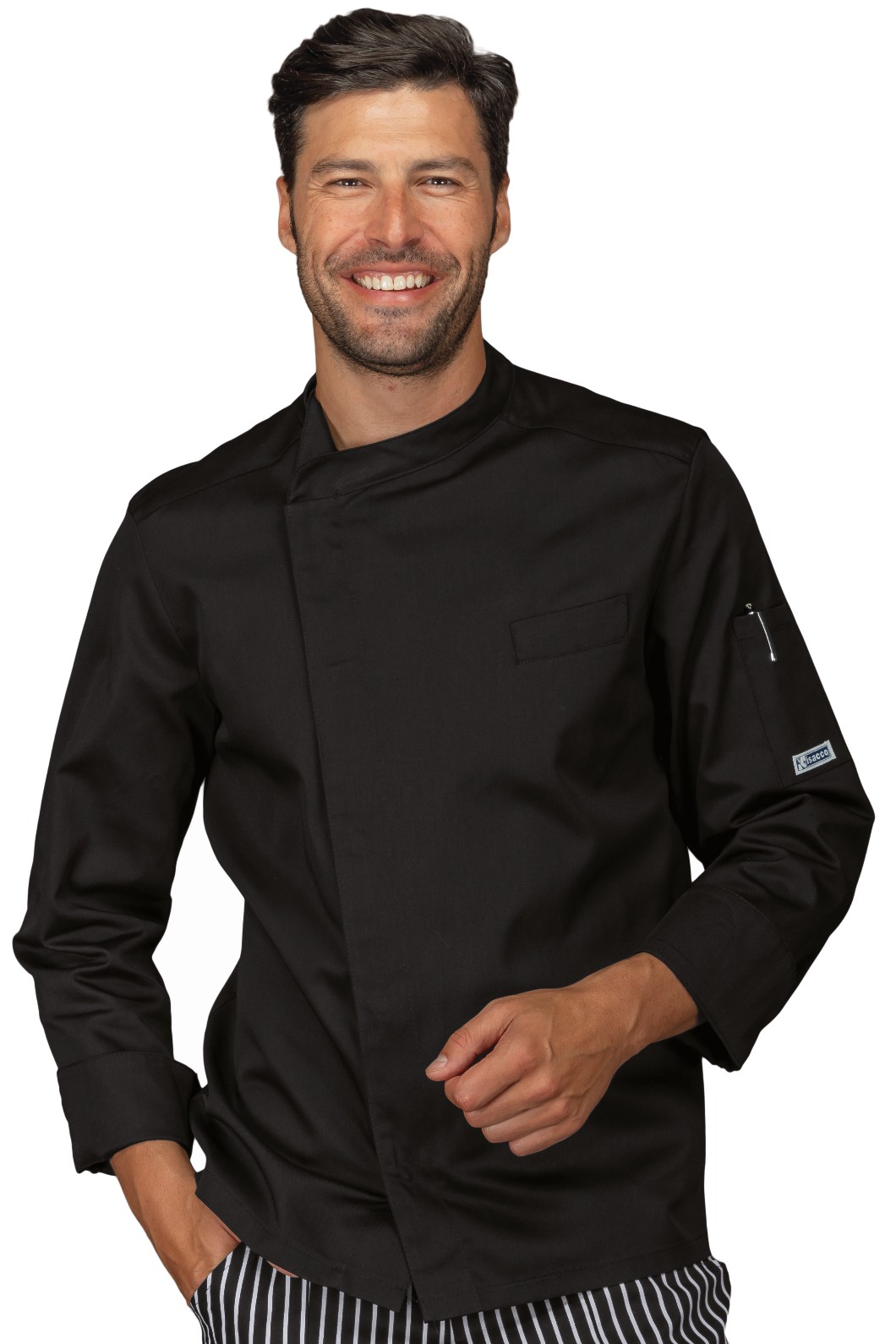 BILBAO - Giacca chef nera con bottoni a pressione ML MC fino alla 3XL 4XL 5XL - immagine 5