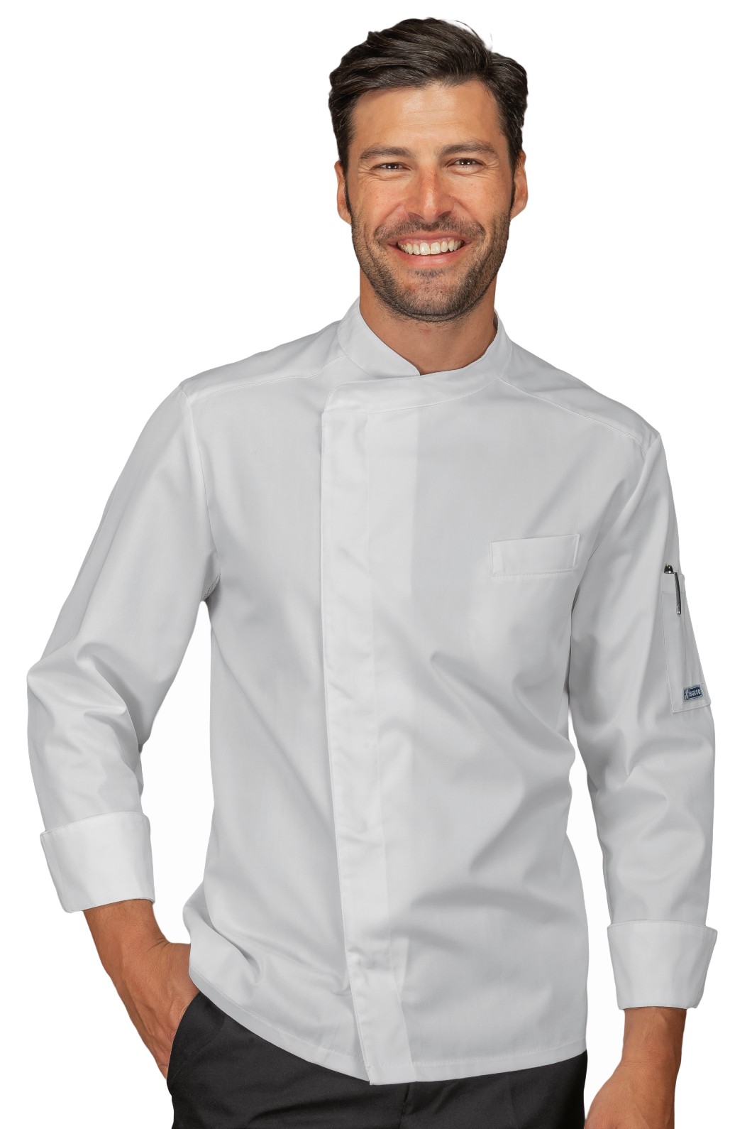 BILBAO - Giacca chef classica bianca misto cotone facile stiro bottoni a pressione tg. 3XL 4XL 5XL ML MM - immagine 7