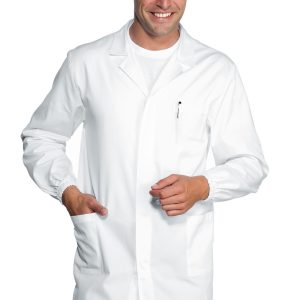 060010 - Camice bianco uomo corto misto cotone con bottoni automatici