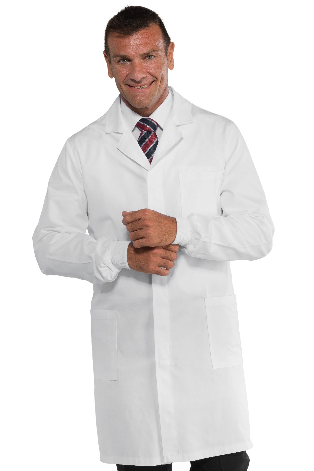 060070 - Camice uomo corto bianco 100% poliestere no stiro con bottoni a pressione - immagine 2