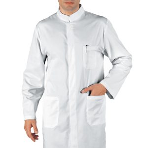 DAVEMPORT - Camice bianco uomo collo alla coreana bottoni automatici  100% cotone