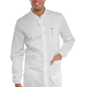 DOVER - Camice bianco corto con collo alla coreana gr. 190 in cotone