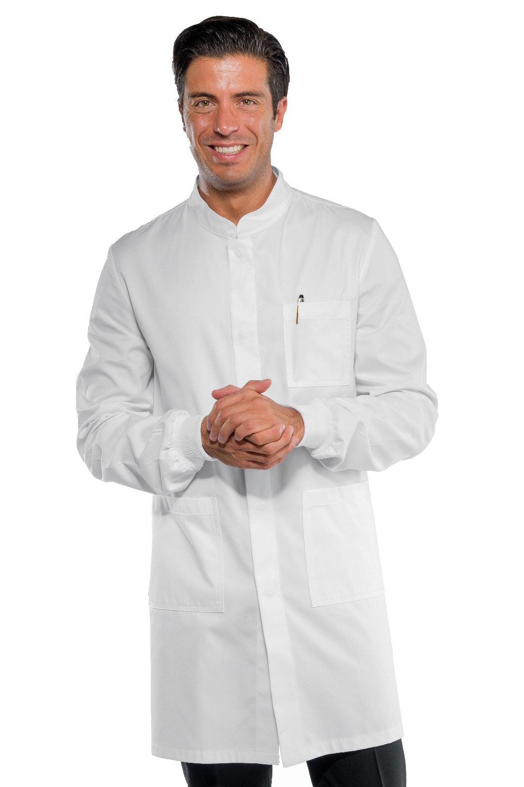 DOVER - Camice bianco corto con collo alla coreana gr. 190 in cotone - immagine 3