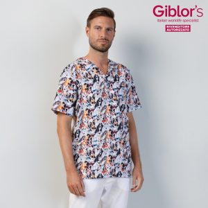 PIERO - Casacca uomo a V fantasia per medicale-Piero