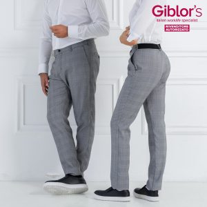Pantalone Classico Principe di Galles Con Patta e Bottone Per Cucina o Sala