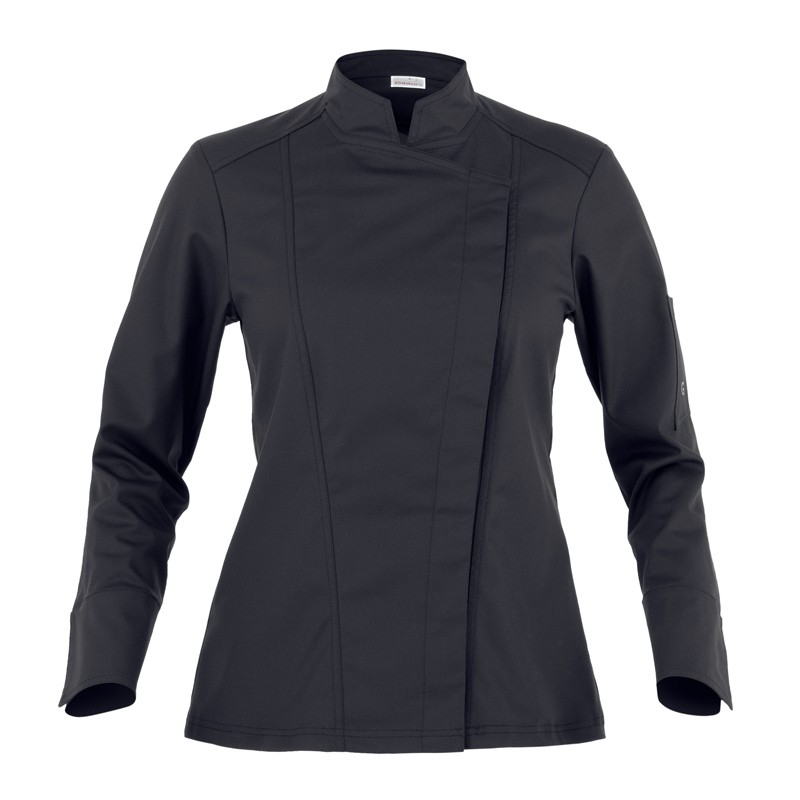 BRIDGET - Giacca Chef donna bianca o nera con automatici nascosti - immagine 2