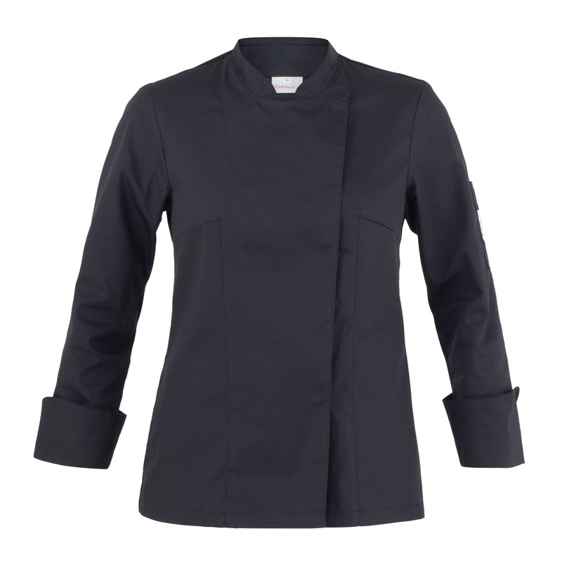 AGATA - Giacca chef da donna con automatici e tessuto retato sulla schiena in 7 colori - immagine 4