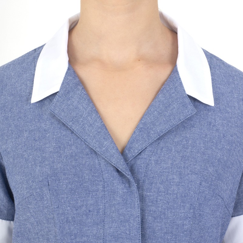 AMALIA - Camice leggero a manica corta in cotone per colf o servizio pulizie - immagine 3