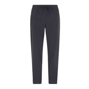 ALAN - Pantalone nero per cucina o medicale con elastico e coulisse in vita in tessuto tecnico leggero