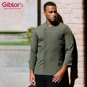 GIORGIO - Giacca chef uomo in tessuto tecnico ultra leggero maniche lunghe
