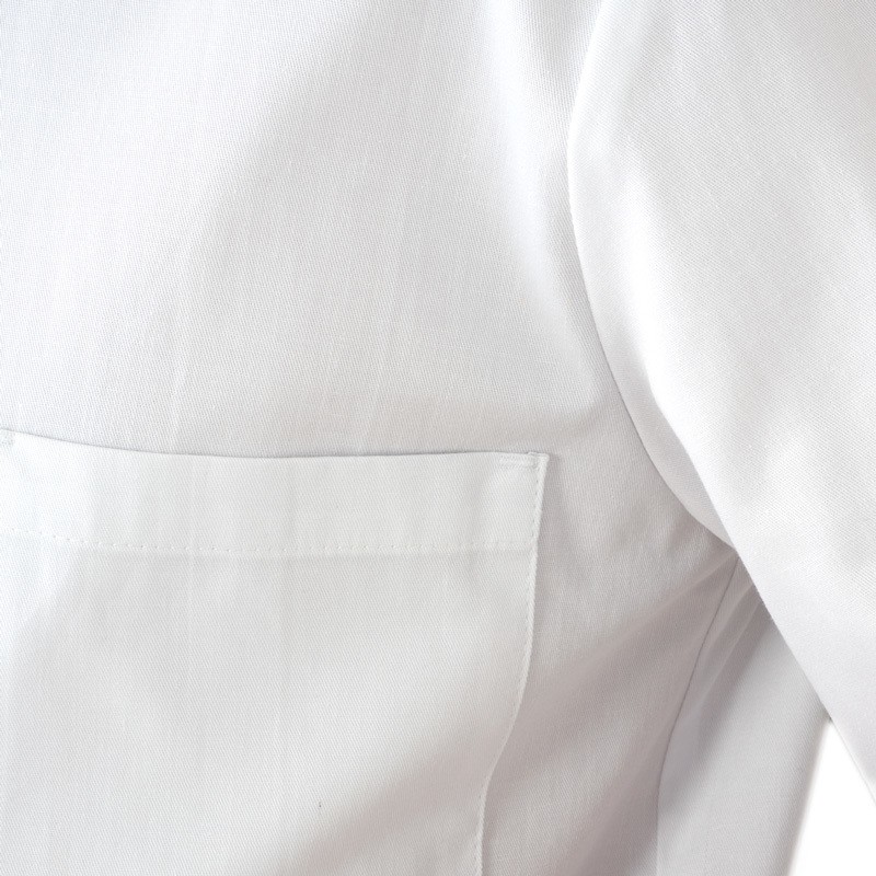 FRANCO - Casacca bianca aperta con scollo a V e maniche corte 100% cotone - immagine 4