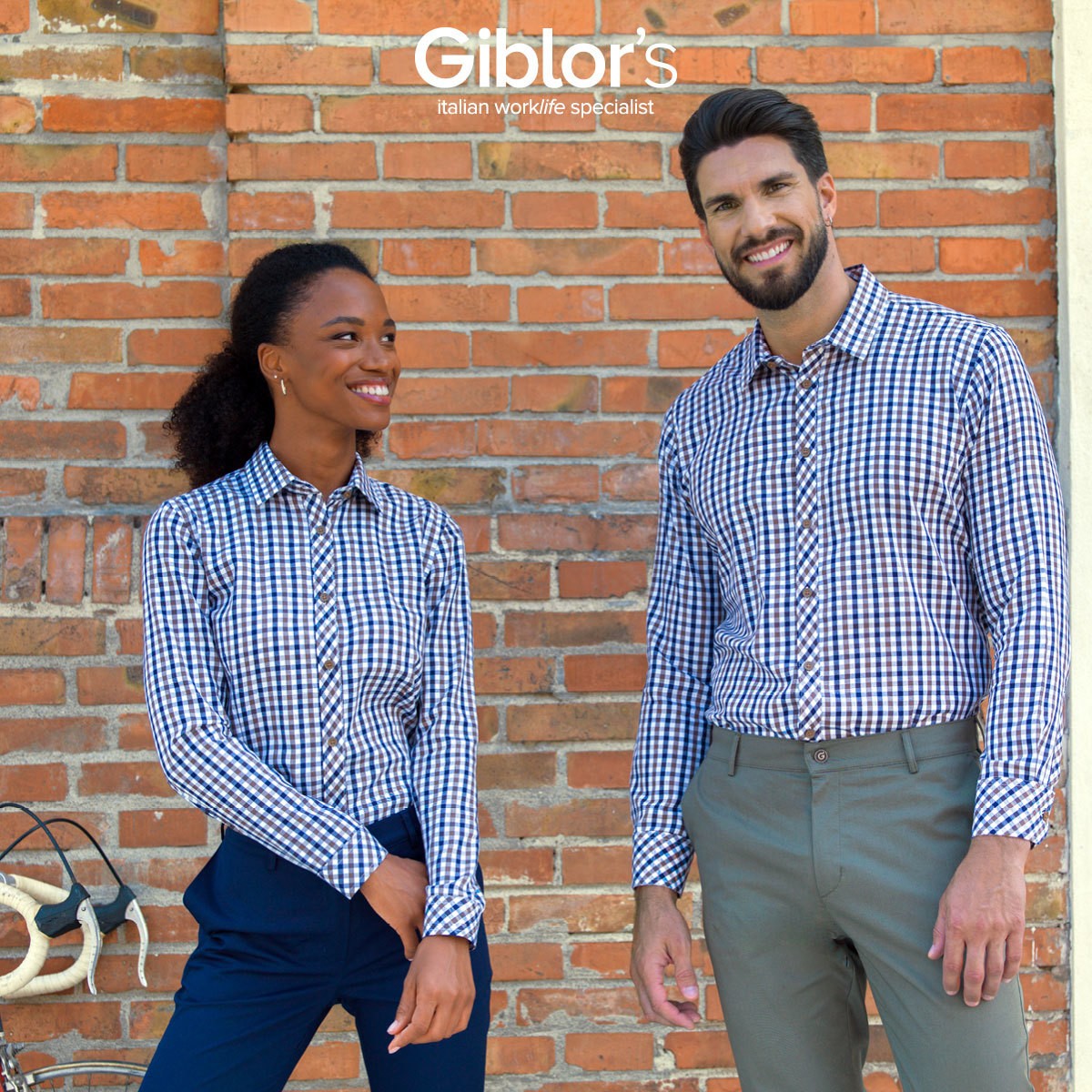 LILLY - Camicia da donna scozzese toni blu o a quadri blu e marrone - immagine 9