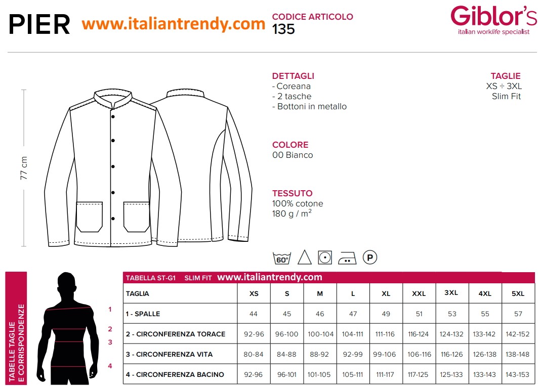 PIER - Giacca bianca coreana con bottoni dorati per hotel o sala - immagine 4